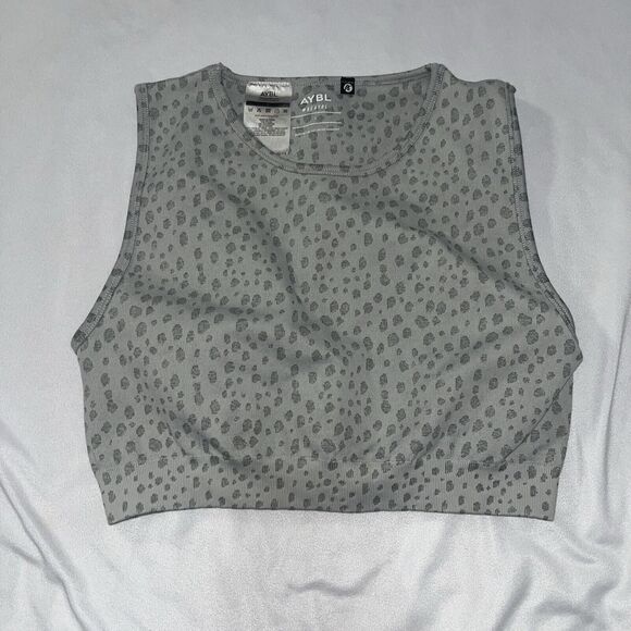 AYBL Large Evolve Speckle Seamless Crop Best Gray Sports Bra - Picture 2 of 6